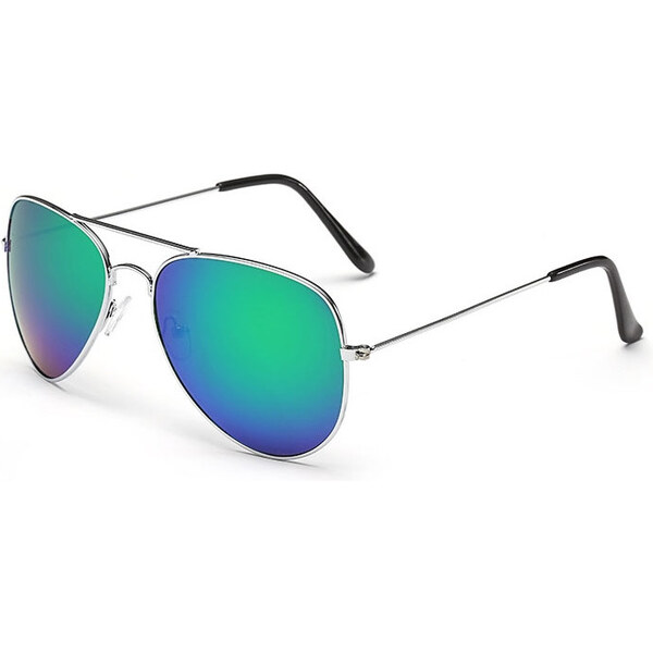 Air Force Slnečné okuliare pilotky modro-zelené zrcadlové - stříbrný 65221360