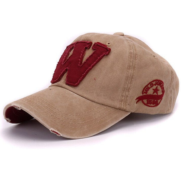 ANG-E šiltovka s nápisom W béžová 65221556