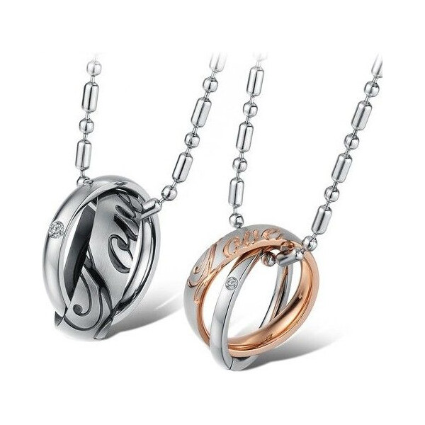 Impress Jewelry Oceľové prívesky pre dvoch LOVE RINGS 65221758