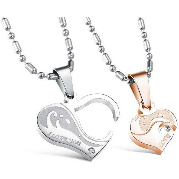 Impress Jewelry Oceľové puzzle prívesky Srdce v srdci zlatý 65221754