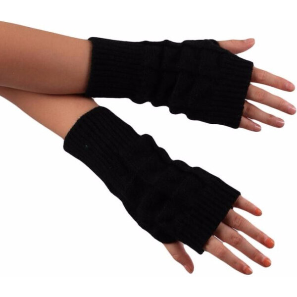 Cixi Pletené bezprsté rukavice čierne 65221879