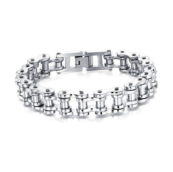 Impress Jewelry Náramok z chirurgickej ocele Moto Chain strieborný 65221886