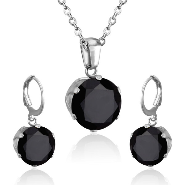 Impress Jewelry Súprava šperkov z chirurgickej ocele čierne 65222009