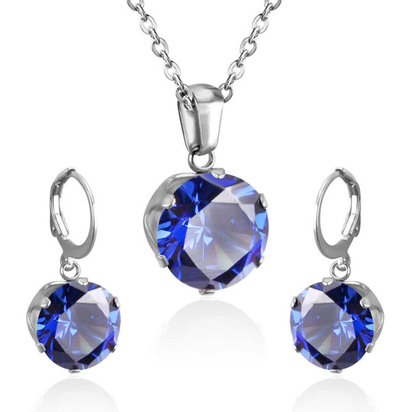 Impress Jewelry Súprava šperkov z chirurgickej ocele Modré 65222010
