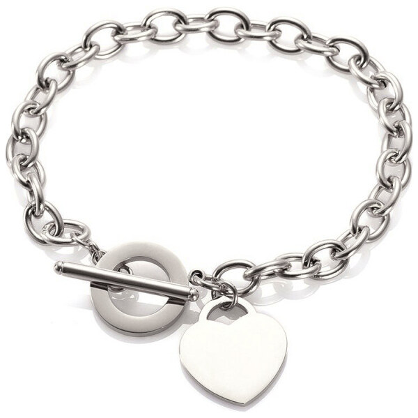 Impress Jewelry Náramok z chirurgickej ocele Srdiečko Emori Stireborné 65222162