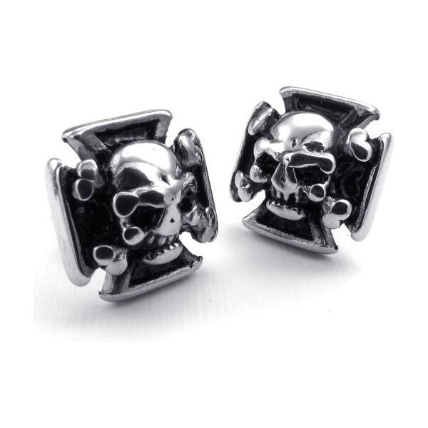 Titan Jewerly Náušnice z chirurgickej ocele Punk Skull lebka 65222269