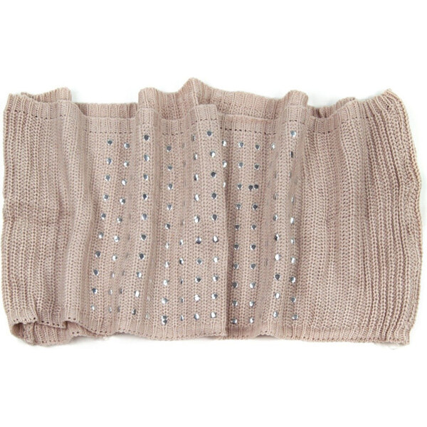 ArtOfPolo Dámsky kruhový šál pletený s cvokmi Bežový 65222272