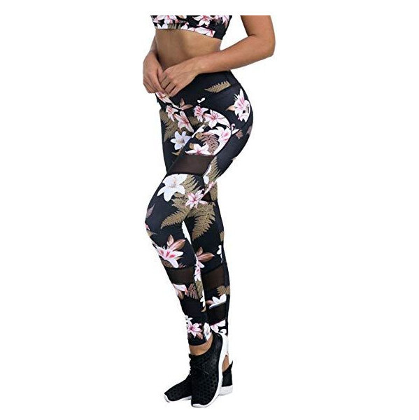 Carla Dámské športovné legíny Fitness Flowers 65222312