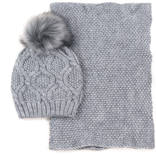 Artofpolo Dámský set čiapka a šála Sweet Paris Šedý 65222315