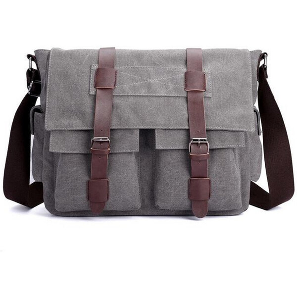 LoSmile pánska plátená taška Travis LS1658GR Šedá 65222420