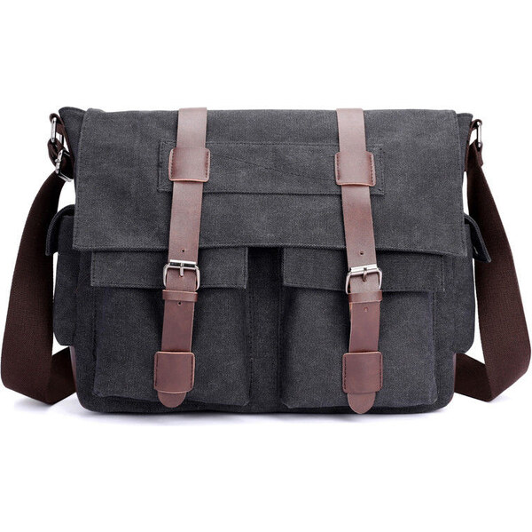 LoSmile pánska plátená taška Travis LS1657BK Čierna 65222421