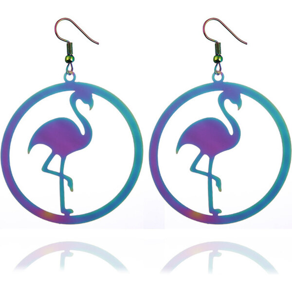 Impress Jewelry Oceľové náušnice kruhy Plameniak 45mm 65222487