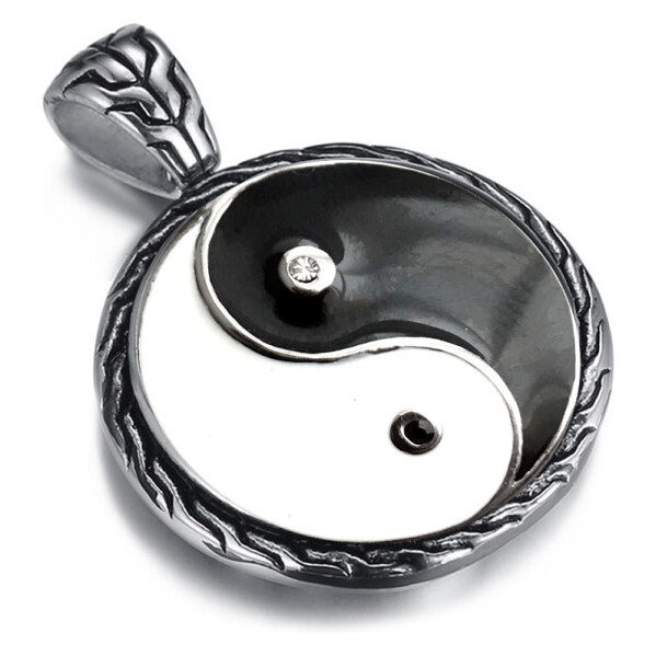 Impress Jewelry Prívesok z chirurgickej ocele Jin Jang s kryštálmi 65222493