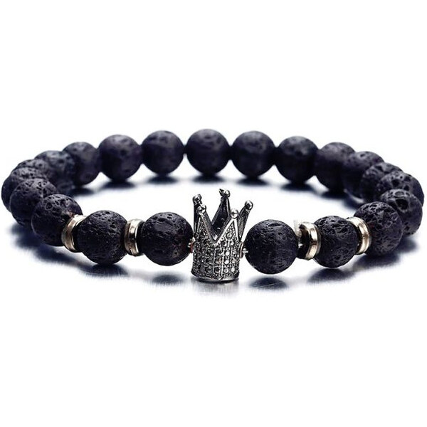 Lodestar Dámsky Náramok z lávových kameňov korunka 65222538