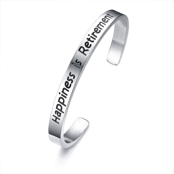 Impress Jewelry Náramok z chirurgickej ocele Happiness is Retirement 65222575