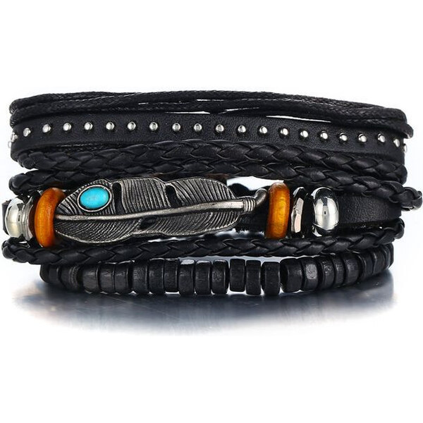 Lodestar Sada troch pánskych náramkov Etno 65222540