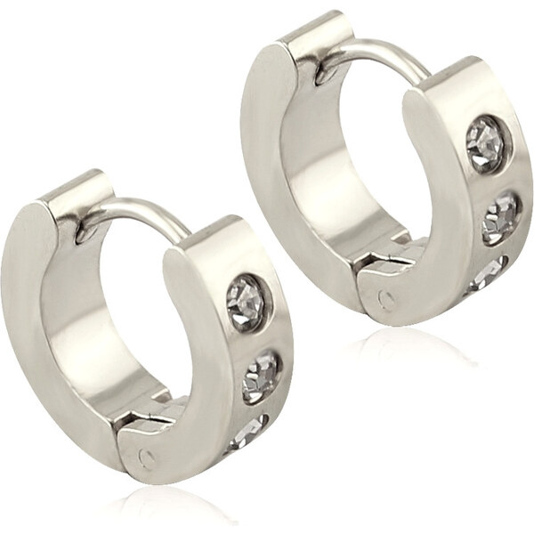 Impress Jewelry Oceľové Náušnice kruoužky s kryštálmi Agatha 65222564