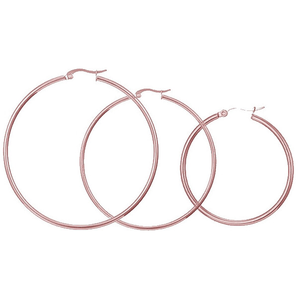 Impress Jewelry Oceľové náušnice kruhy 40-70 mm Just me Ružové zlato 65222644