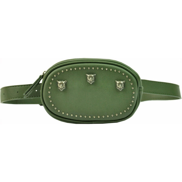 Gregorio Glamour koženková ľadvinka s lebky Zelená 65222680