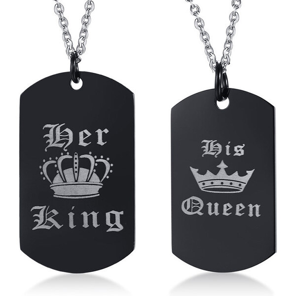 Impress Jewelry Oceľové prívesky pre pár King and Queen 65222748