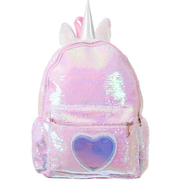 Who Cares flitrový batoh jednorožec Ružový 65222760