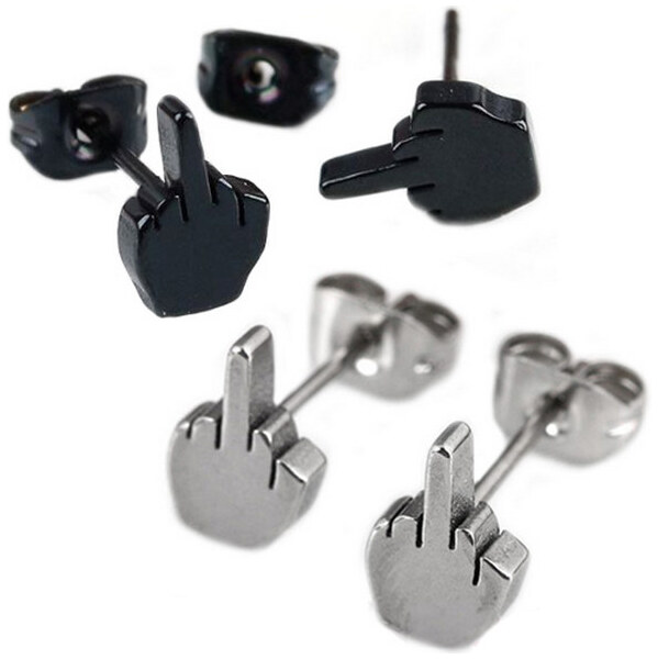 Impress Jewelry Náušnice pecky z chirurgickej ocele Fuck You 65222775