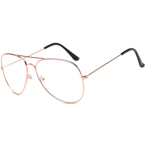 Wayfarer style Nedioptrické okuliare pilotky Aviator Zlaté 65222866