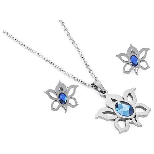 Impress Jewelry Sada šperkov z ocele slniečko s kryštálom strieborný 65222964