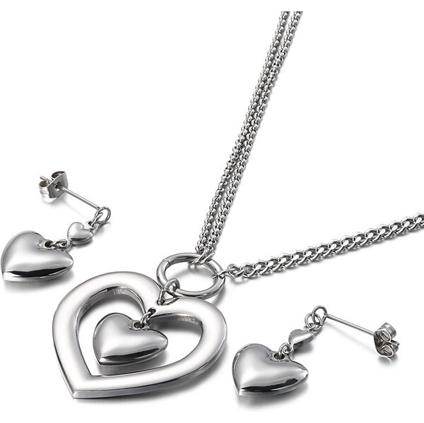 Impress Jewelry Súprava šperkov z chirurgickej ocele Srdce v Srdci 65223144