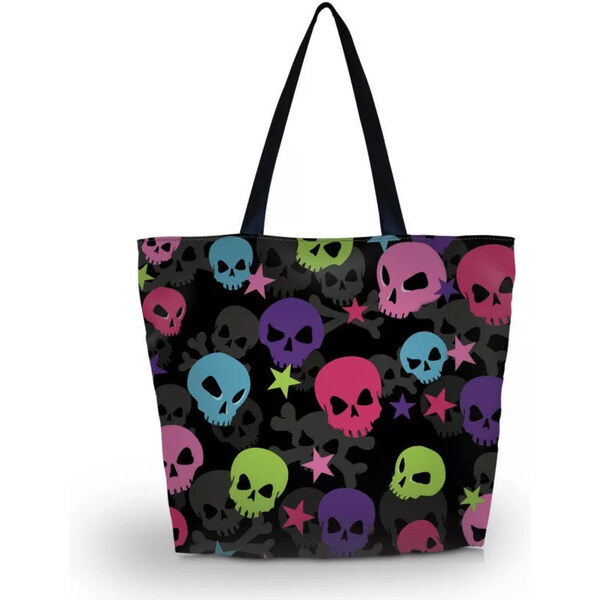 Huado nákupná a plážová taška - Happy Skulls 65223486