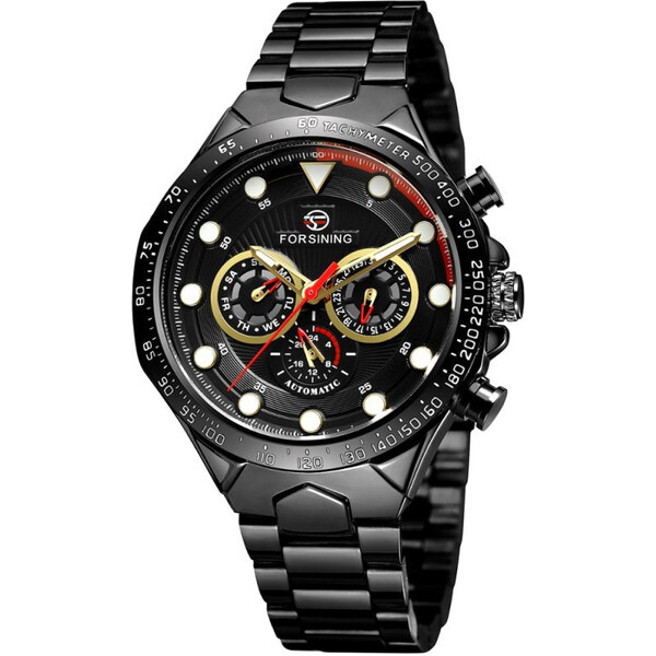 FORSINING pánske automatické hodinky Manful M4T3 Čierne 65223576