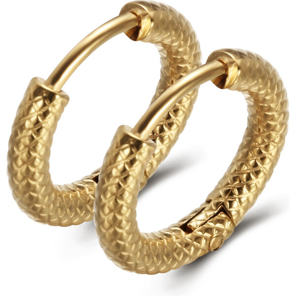 Impress Jewelry Oceľové Náušnice kruhy Gold Snake 1cm 65223592
