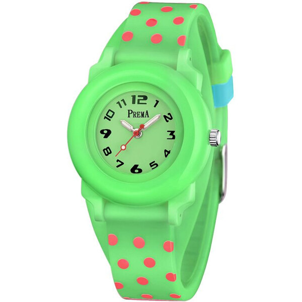 Shim Watch Prema dievčenské silikónové hodinky Polka Dots Zelené 65223594