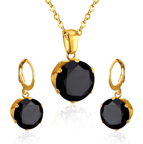 Impress Jewelry Súprava šperkov z chirurgickej ocele Zlato čierna 65223602