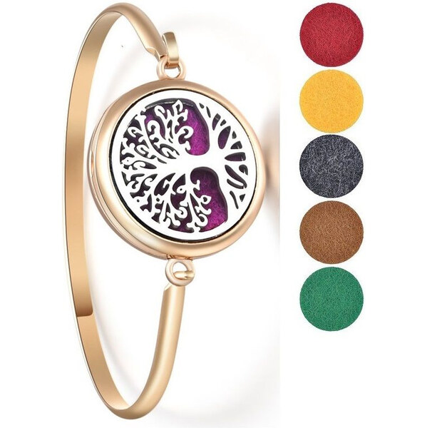 Impress Jewelry Oceľový náramok Strom života v piatich farbách Gold 65223605