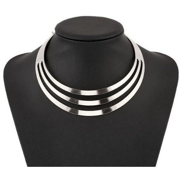 Lodestar Geometrický kruhový Choker náhrdelník Strieborný 65223626