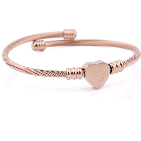 Impress Jewelry Pletený náramok z chirurgickej ocele Srdce Zlatý 65223644