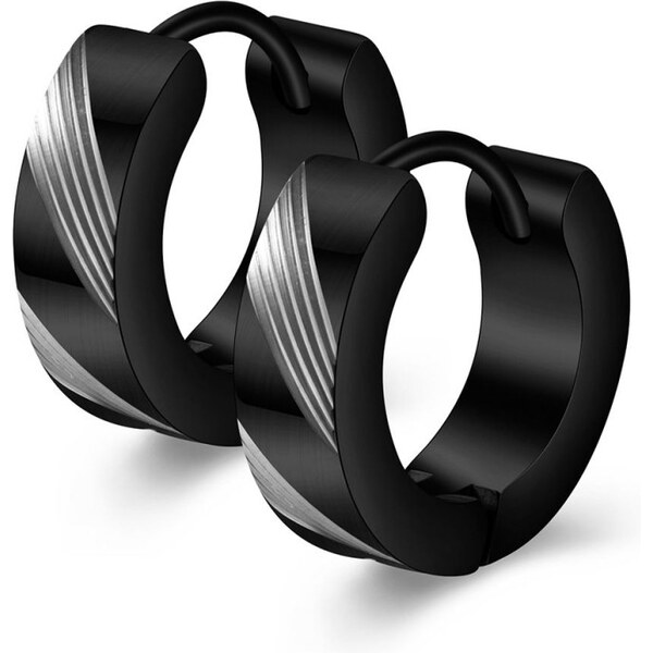 Impress Jewelry Oceľové Náušnice kruhy Rada Black 65223661