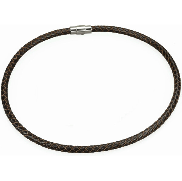 Lodestar Kožený splietaný náhrdelník 6mm Tmavo hnedý 65223663