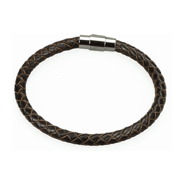 Impress Jewelry Splietaný náramok z pravej kože a ocele 6 mm / 21 65223664
