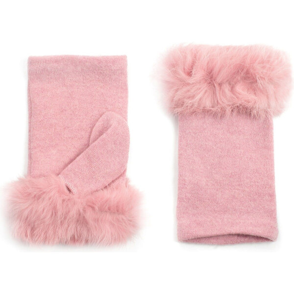 Artofpolo Bella dámske Krátke palčiaky s kožušinou Ružové 65223743