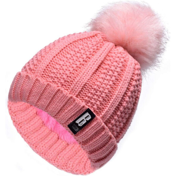 Cixi Stone dámska zimná čiapka s brmbolcom Ružová 65223815