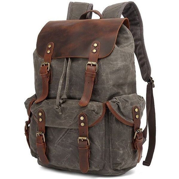 Kaukko Outdoor canvas batoh Camelo Sivý 65223809