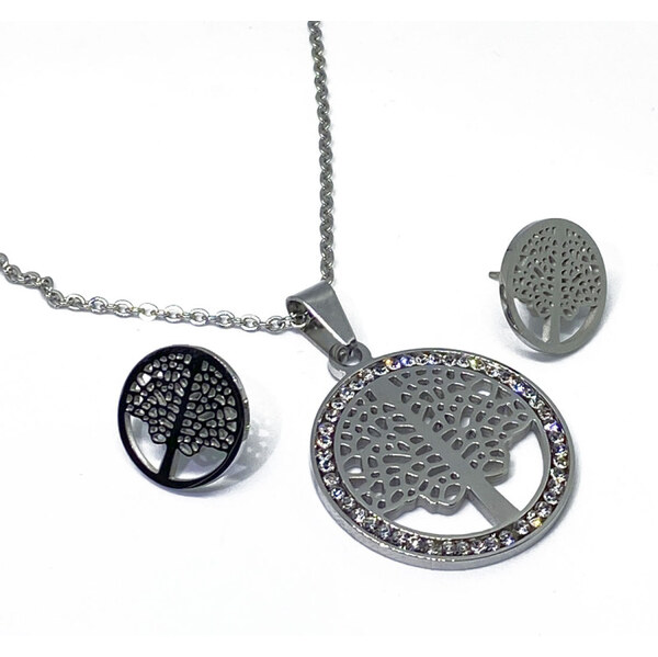 Impress Jewelry Sada oceľových šperkov Tree Life sa zirkónmi 65223813