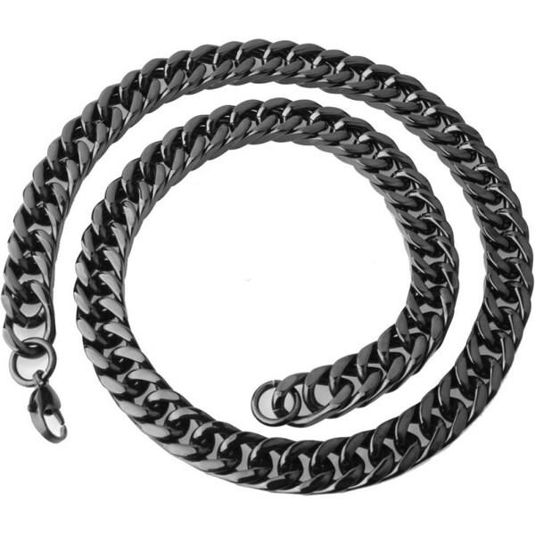 Impress Jewelry Retiazka z chirurgickej ocele masívu Cuban Black 8mm / 65223828