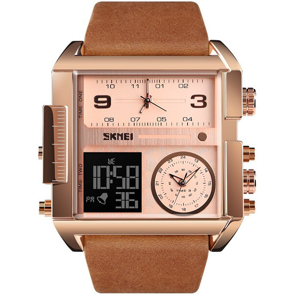 Cavaldi SKMEI 1391 duálny hodinky 3 times Rose gold Hnedé 65223822