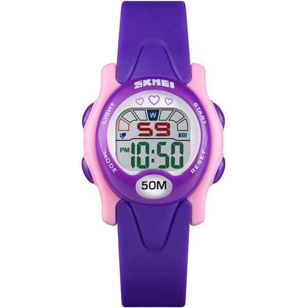 SKMEI 1478 dievčenské športové hodinky Love It Fialové 65223830