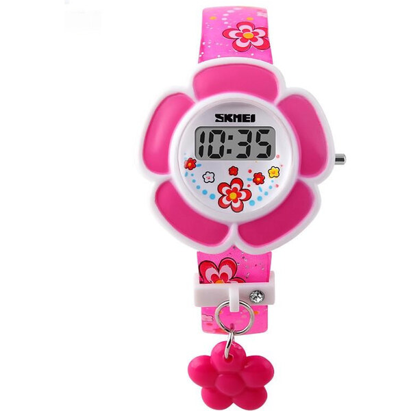 SKMEI 1144 digitálne dievčenské hodinky Flowers Ružové 65223826