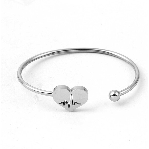 Impress Jewelry Náramok z chirurgickej ocele Heart Beat 65223869