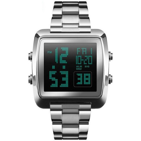 Skmei 1369 celokovové digitálne hodinky Stellar Strieborné 65223978